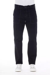 Alpha Studio Blue Cotton Men's Pant